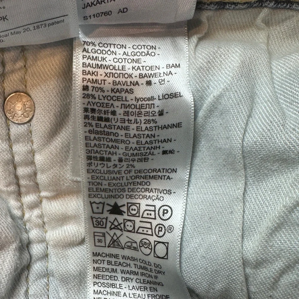 Levi's 502 Jeans Mens 31x32 (30x28) Light Wash Taper Tapered‎ Fit Stretch Denim